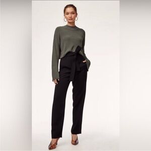 Aritzia Black High-Waisted Trousers